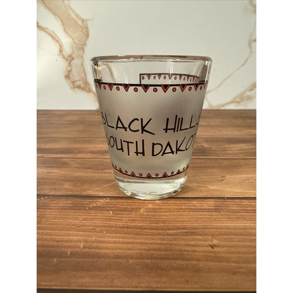 Black Hills South Dakota Shot Glass Buffalo Frosted Glass